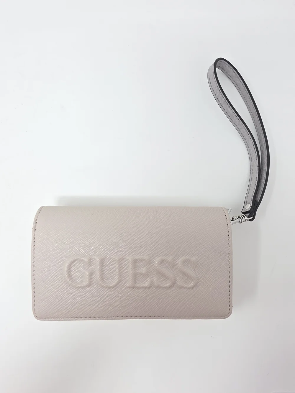 RARE GUESS Laken Smartphone Wristlet Wallet Phone Compartment Spellout Blush NWT